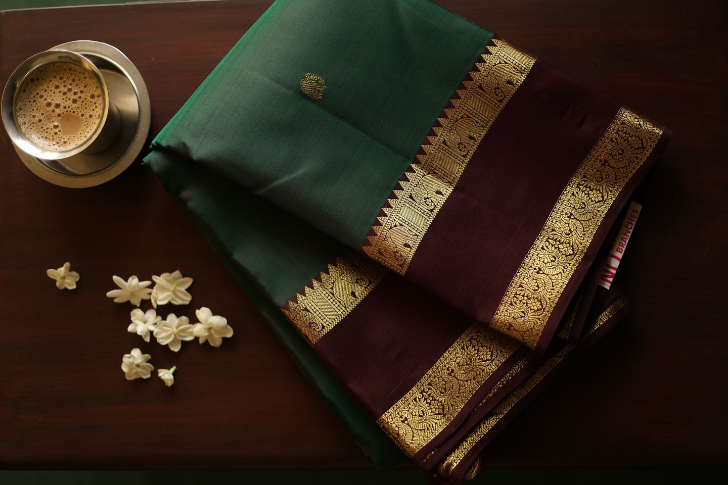 Malai Pachai with Brown border