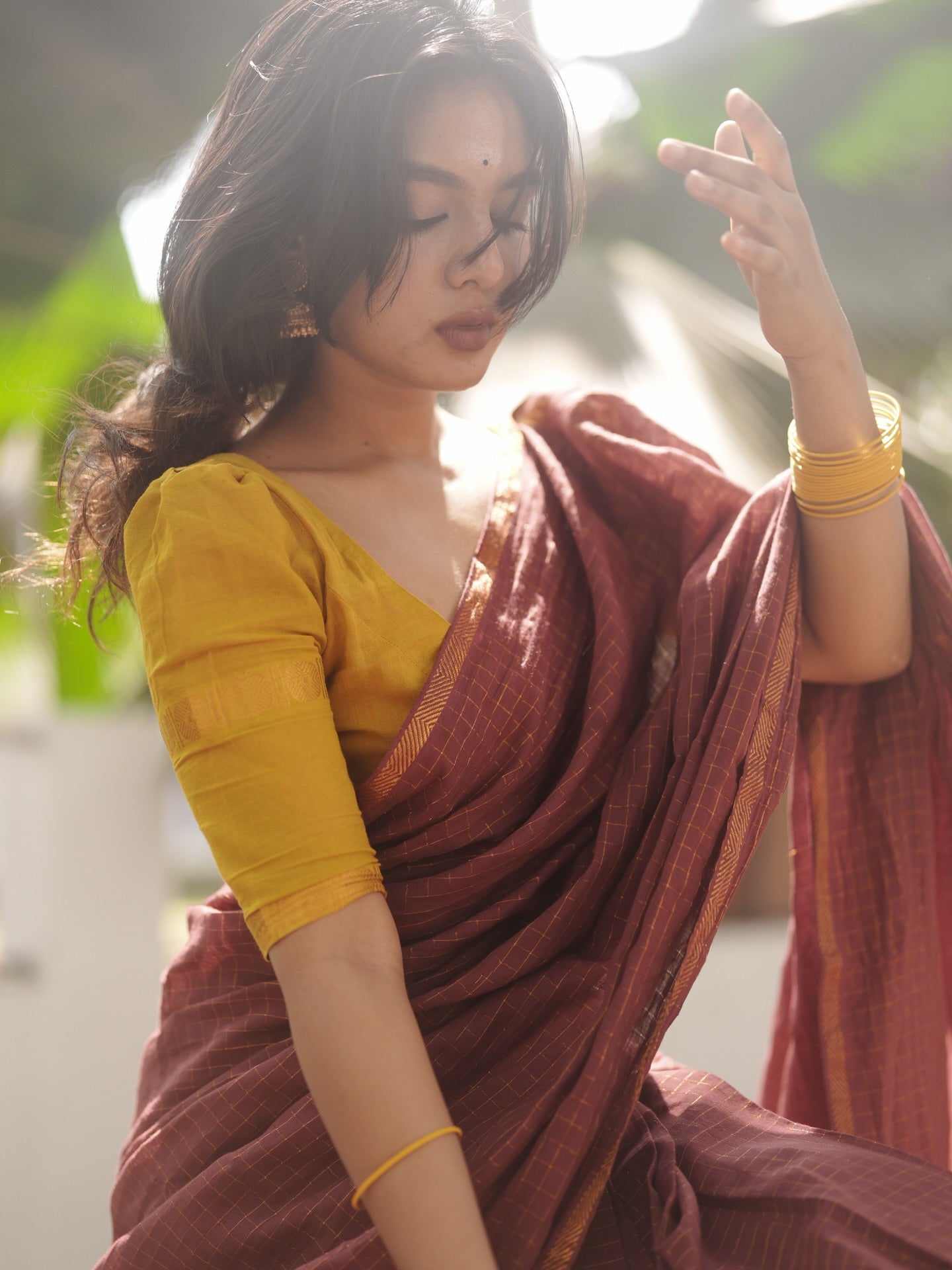 Red Kattam Kanjivaram Saree